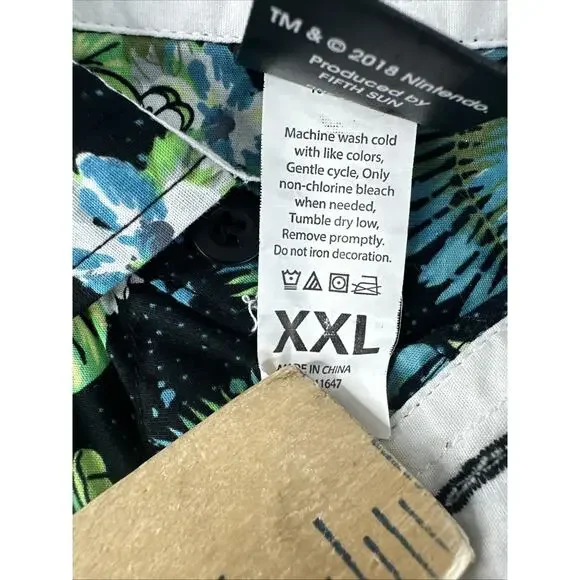 Nintendo Yoshi Tropics Button-Up Hawaiian Shirt BoxLunch XXL - Picture 4 of 8